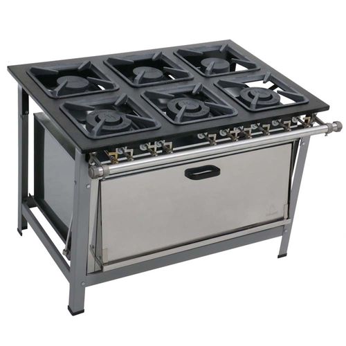 Fogão Industrial 6 Bocas 30x30 Super Forno Dual Chef Metalmaq Fogão Baixa Pressão Gás GLP