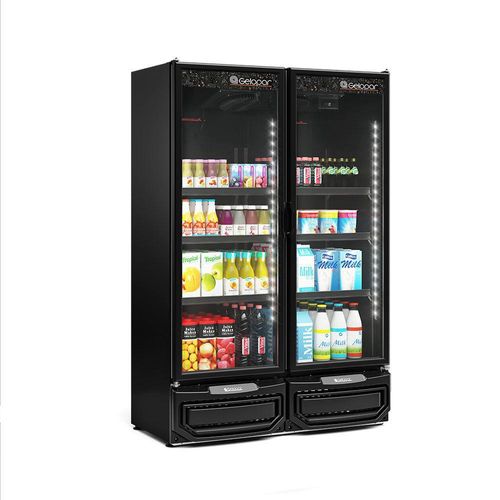 Expositor 2 Portas All Black GCVR950LB Gelopar Refrigerador Vertical Total Black 220v