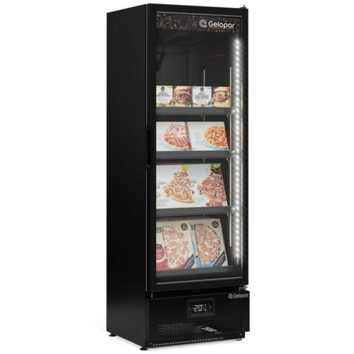 Freezer Expositor Vertical 1 Porta GCVC45CB Gelopar Expositor Preto 220V