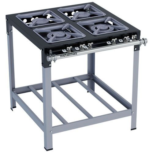 Fogão Industrial Stori Premium 4 Bocas 30x30 M14 Metalmaq Fogão Baixa Pressão Pintado