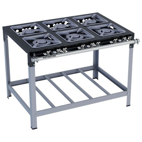 Fogão Industrial Stori Premium M15 6 Bocas 30x30 Metalmaq Fogão Baixa Pressão Pintado