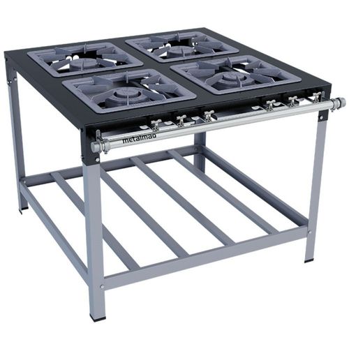 Fogão Industrial Stori Premium 4 Bocas 40x40 M14 Metalmaq Fogão Baixa Pressão Pintado