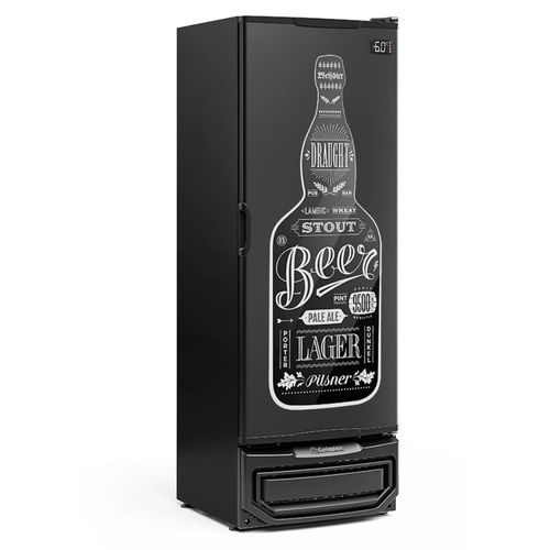 Cervejeira Vertical Porta Cega Adesivada 410 Litros GCB40 Gelopar Refrigerador Preto 220V