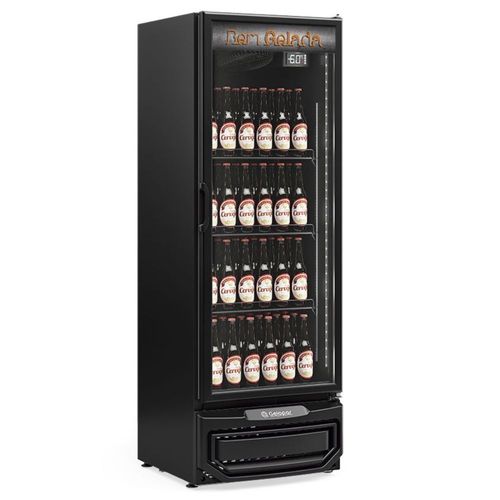 Cervejeira Vertical Porta de Vidro 410 Litros GCB40VLB Gelopar Expositor All Black 220V