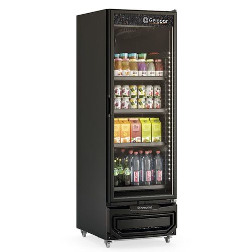 Expositor de Bebidas Vertical Porta de Vidro 572L GRV57LC Gelopar Conservador Preto 220V