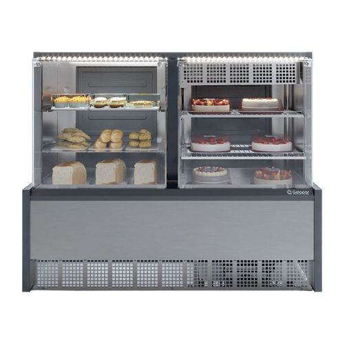 Vitrine Neutra e Fria Evaporador Vidro Reto GRNA140R Gelopar Conservador Inox 110V