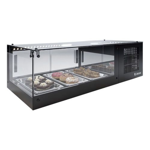 Vitrine Refrigerada de Bancada com Termostato GVRS100T Gelopar Expositor sem Bandejas Preto 110V