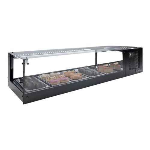 Vitrine Refrigerada de Bancada com Termostato GVRS150T Gelopar Expositor sem Bandejas Preto 110V