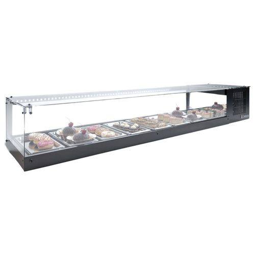 Vitrine Refrigerada de Bancada com Termostato GVRS200T Gelopar Expositor sem Bandejas Preto 110V