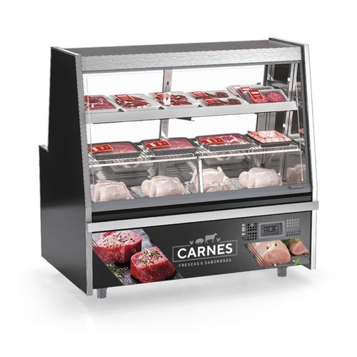 Balcão de Frios e Avícola Aquecido GRTA150A Gelopar Expositor de Carnes 1,5MT Preto 220V