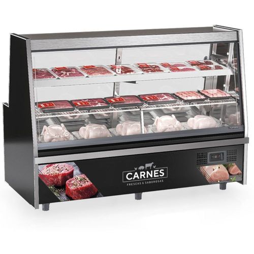 Balcão de Frios e Avícola Aquecido GRTA200A Gelopar Expositor de Carnes Preto 2MT 220V