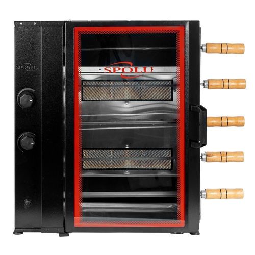 Assador a Gás Rotativo Spogrill SPL600 Spolu Assador 5 Espetos Preto Bivolt