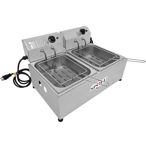 Fritadeira Elétrica 12L SPL571 Spolu Fritador 2 Cubas Inox 220V